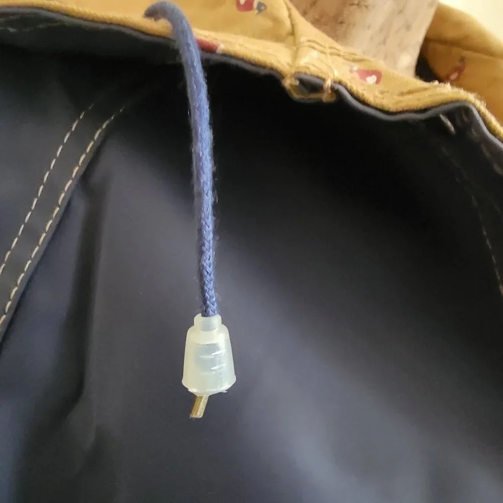 Reversable Mallard Duck Print Hooded Raincoat Snap Buttons Drawstring. Size L - Picture 2 of 16